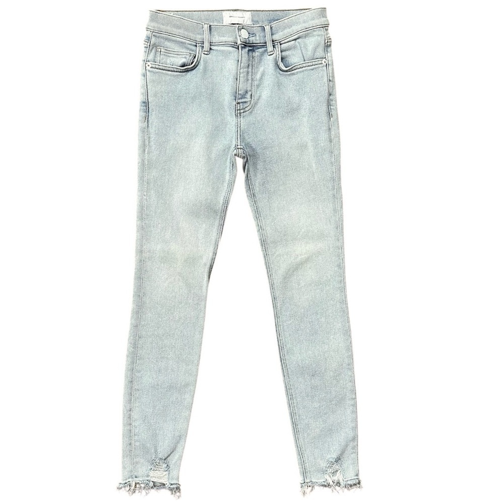 Current Elliott The Stiletto Mid-Rise Raw Hem Ankle Skinny Jeans Size 27